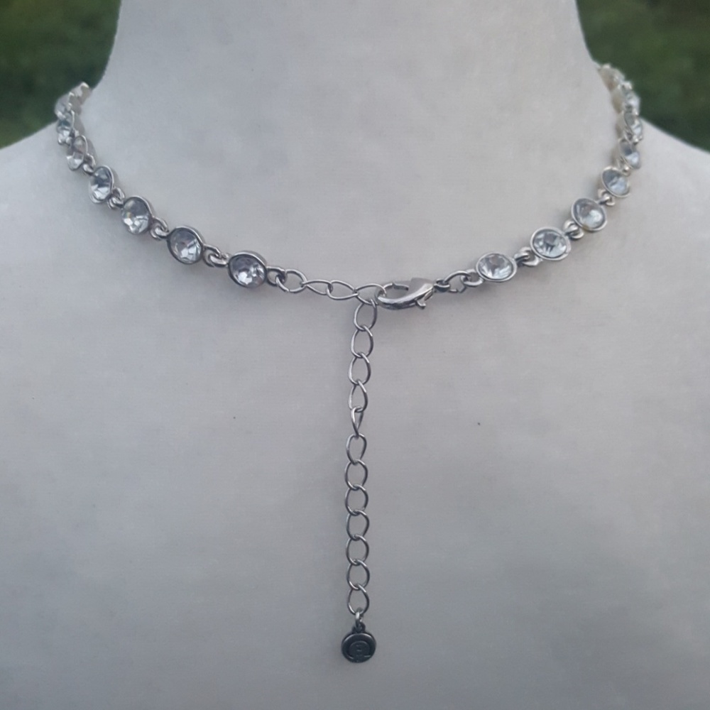 C1946 Blue Gradient Silvertone Necklace Earrings - image 6